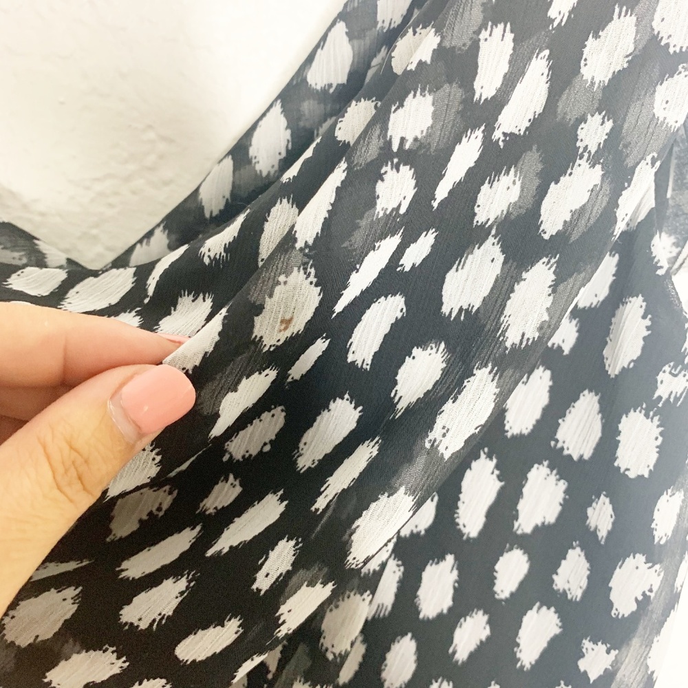 MSK | Black White Print Dress Size 8 - Picture 6 of 8